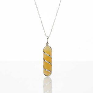 Avika Calcite Double Point Pendant – Natural Healing Crystal for Positivity, Clarity & Energy