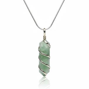 Avika Green Aventurine Double Point Pendant – Healing, Luck & Heart Chakra Crystal