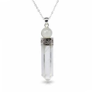 Clear Quartz Sphere Point Energy Pendant For Calmness