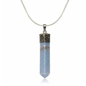 Avika Natural Energized Angelite Point Pendant for Protection and Compassion