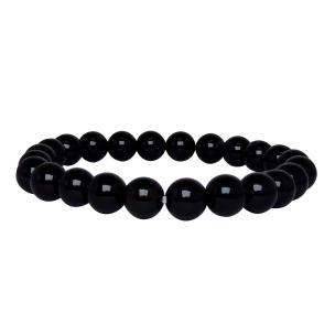 Avika Natural Black Obsidian Beads Bracelet (Pack of 1Pc)