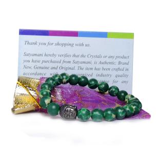 Avika Natural Emperor Green Beads Buddha Bracelet (Pack of 1Pc)