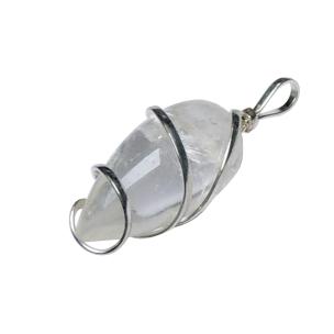 Avika Clear Quartz Drop Spiral Pendant