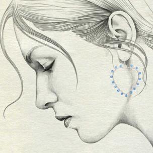 Avika Blue Quartz Semi-Precious Heart Earrings