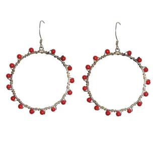Avika Red Coral Semi-Precious Earrings