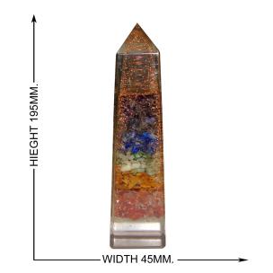 Avika 7 Chakra Orgonite Pranic Healing Obelisk Pencil 195 MM
