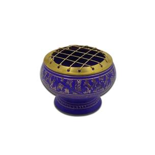 Avika Brass Bowl Blue with Cover 3