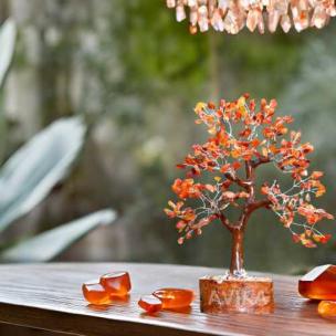 Avika Natural Carnelian M-Seal Silver Wire Tree (300 dana)