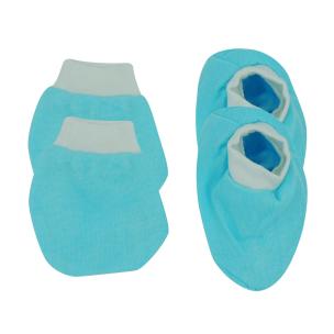 Life Begin with Baby Mitten Booties Set Plain Rib Soothing Colours (Pack of 3)