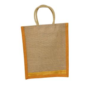 Alokik Eco Friendly (Beige & Yellow) Reusable Shoulder Shopping Carry Bag (Pack of 2 Bags)