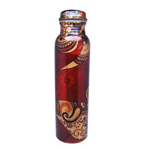 Avika Leak Proof Pure Copper Enamelled Bottles for Water 1 Litre for Travelling
