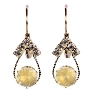 18 kt Gold Plated Swaroski Beautiful Earring Art 6
