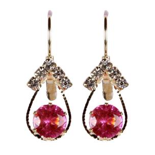 18 kt Gold Plated Swaroski Beautiful Earring Art 3