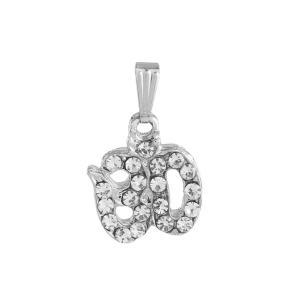 Austrian Crystal Studded Om Pendant