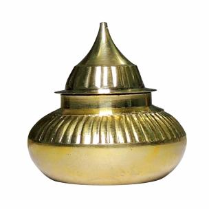 Avika Designer Handcrafted Brass Metal Kumkum & Sindoor Box Pot,