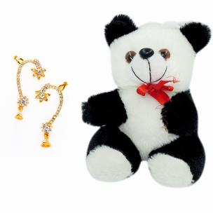 Avika Gold Plated Ethnic Designers Party Wear Ear Cuff Naughty Black & White Panda