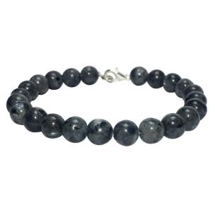 Avika Natural Black Labradorite Beads Bracelet with Hook (Pack of 1Pc)