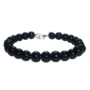 Avika Natural Black Obsidian Beads Bracelet with Hook (Pack of 1Pc)
