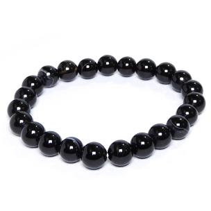Avika Natural Black Sulemani Akik Beads Bracelet