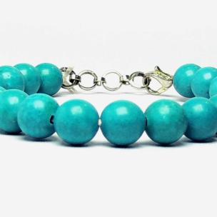 Avika Natural Blue Howlite 8 MM Beads Bracelet with Hook (Pack of 1Pc)