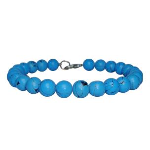 Avika Natural Blue Howlite Beads Bracelet with Hook (Pack of 1Pc)