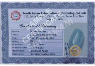 Avika Natural Blue Lace Agate Certified Loose Gemstone For Reiki Chakra Healing