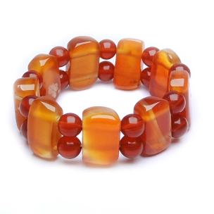 Carnelian Broad Beads Bracelet For Scaral Chakra (Pack of 1 Pc.)