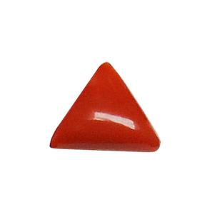 Avika Energized Heat Processed Red Coral Monga Triangular Gemstone (Pack of 1 Pc.)