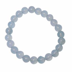 Dyed Aquamarine 8 mm Bead Stone Bracelet