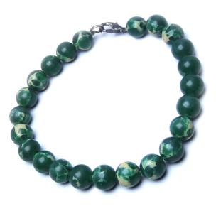 Avika Natural Emperor Green Beads Bracelet with Hook (Pack of 1Pc)
