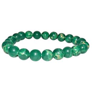 Avika Natural Emperor Green Beads Bracelet (Pack of 1Pc)