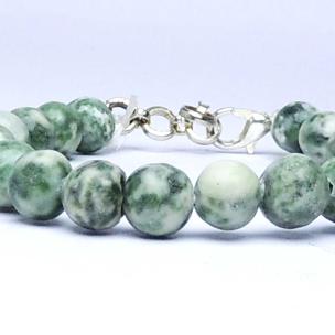 Avika Natural Energized Green Spot jasper bead with Hook Bracelet