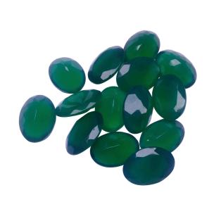 Avika Natural Green Onyx Diamond Double Cut Ring Stone Set of 10 Pc.