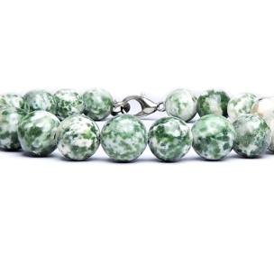 Avika Natural Green Spot Jasper Beads Bracelet with Hook (Pack of 1Pc)
