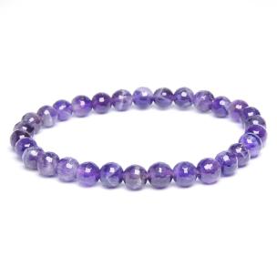 Avika Natural Lavender Amethyst Faceted Bead Bracelet For Crystal Healing & Reiki Healing