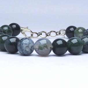 Avika Natural Moss Agate Bead with Hook Bracelet (Pack of 1Pc)