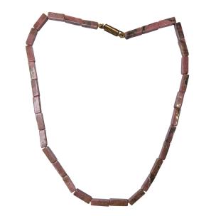 Avika Natural Rhodonite Necklace, Crystal Mala for calmness in nervous system