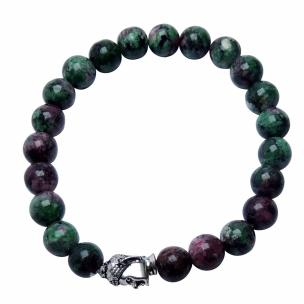Ruby Zoisite 8 mm Beads Buddha Bracelet Color: Multi, For Unisex
