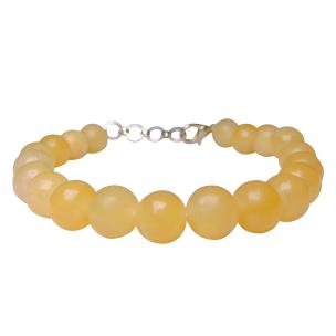Avika Natural Yellow Celestite 8 MM Beads Bracelet with Hook (Pack of 1Pc)