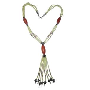 Avika Serpentine & Red Coral Necklace