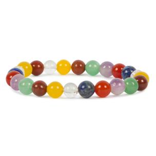 Avika Energized Seven Chakra Beads with Clear Quartz Bracelet