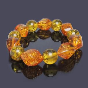 Avika Synthetic Amber Tumble Yellow Bead Bracelet