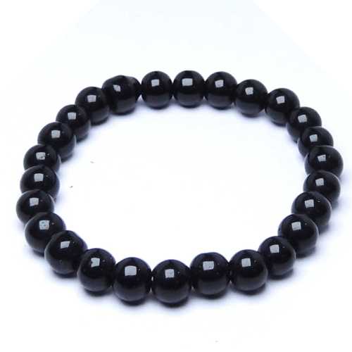 Natural Black Tourmaline Crystal Bracelet – Protection, Grounding & EMF Shield