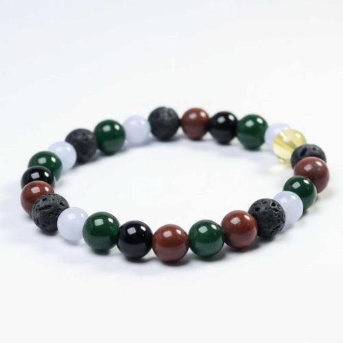 Avika Multi Agate with Lava Energized Bracelet (Pack of 1Pc)