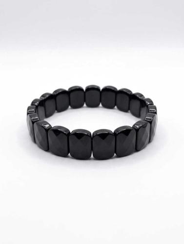 Avika Natural Energized Black Tourmaline Diamond Cut Bracelet (Pack of 1Pc)
