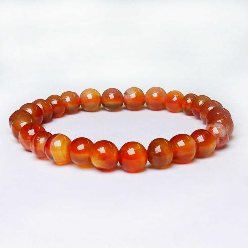 Avika Natural Carnelian Beads Bracelet For Scaral Chakra (Pack of 1 Pc.)