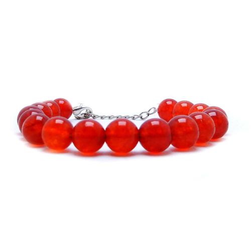 Avika Natural Carnelian Love Beed Bracelet with Hook (Pack of 1Pc)