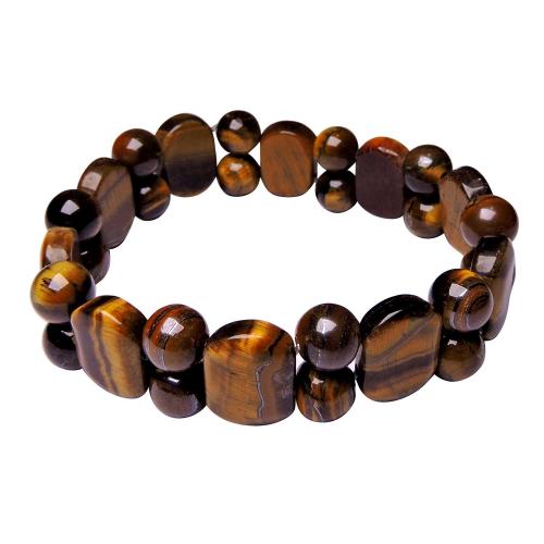 Avika Tiger Eye Oval Bracelet with Beads (Pack of 1Pc)
