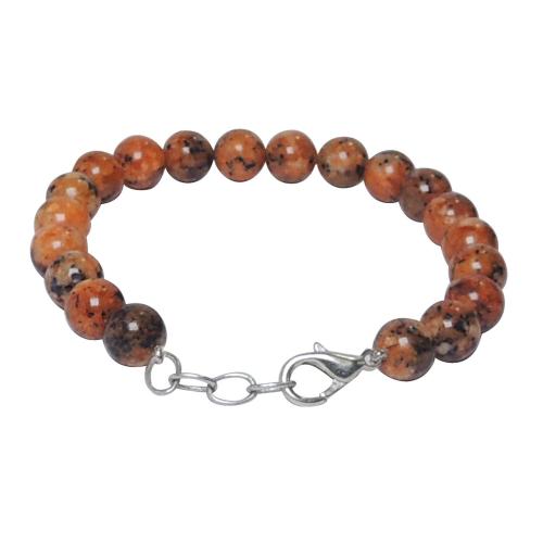 Avika Natural Fire Agate Bead Bracelet with Hook (Pack of 1Pc)