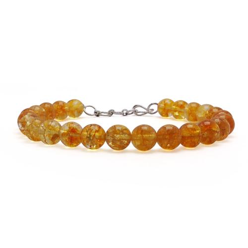 Avika Citrine round bead bracelet with Hook (Pack of 1Pc)